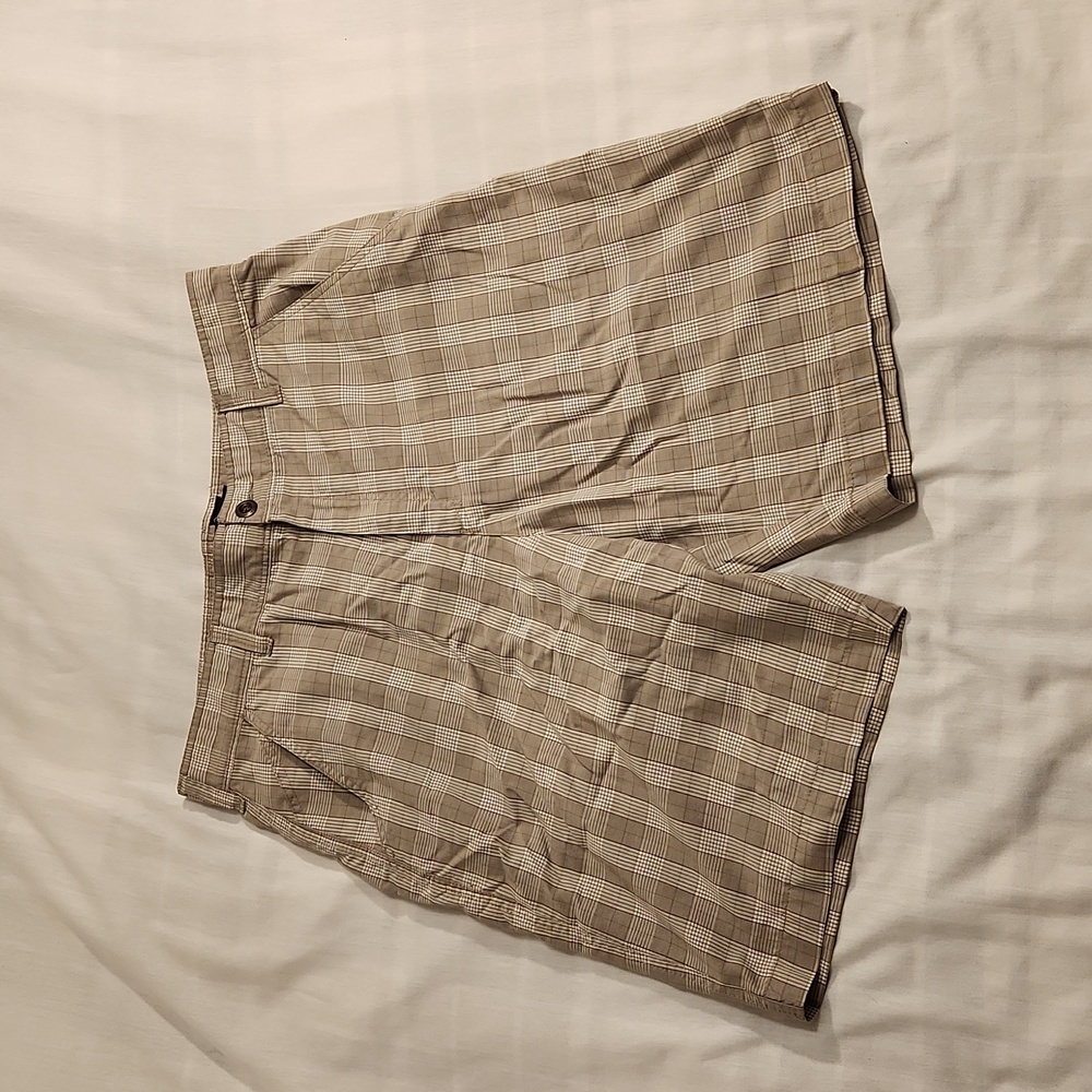 Billabong shorts plaid men's size 36 white gray